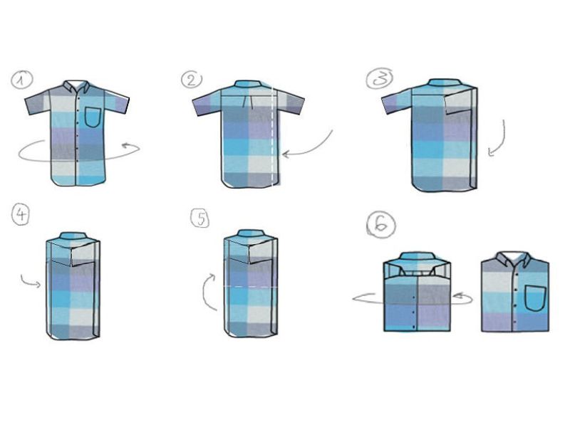 6 cách gấp áo sơ mi tay dài: Nhanh, gọn, giữ form chuẩn 5