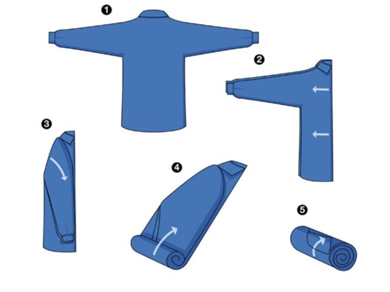6 cách gấp áo sơ mi tay dài: Nhanh, gọn, giữ form chuẩn 4