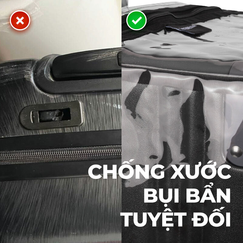 Giới thiệu túi bọc vali trong suốt chống nước bảo vệ hành lý 8