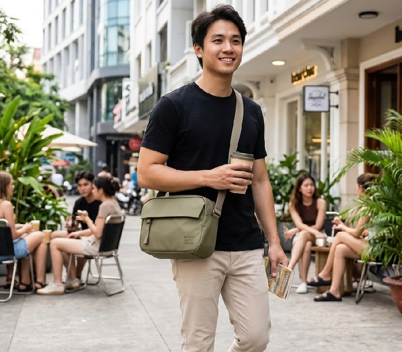 Túi đeo cho nam Herschel Alberni Crossbody: Review thật sau khi dùng hàng ngày