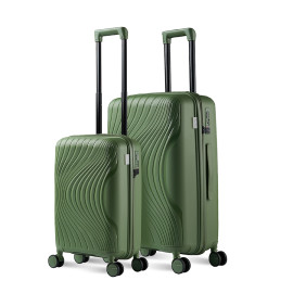 Vali kéo nhựa dẻo Combo 2 Vali Larita Lena Size S + M Green