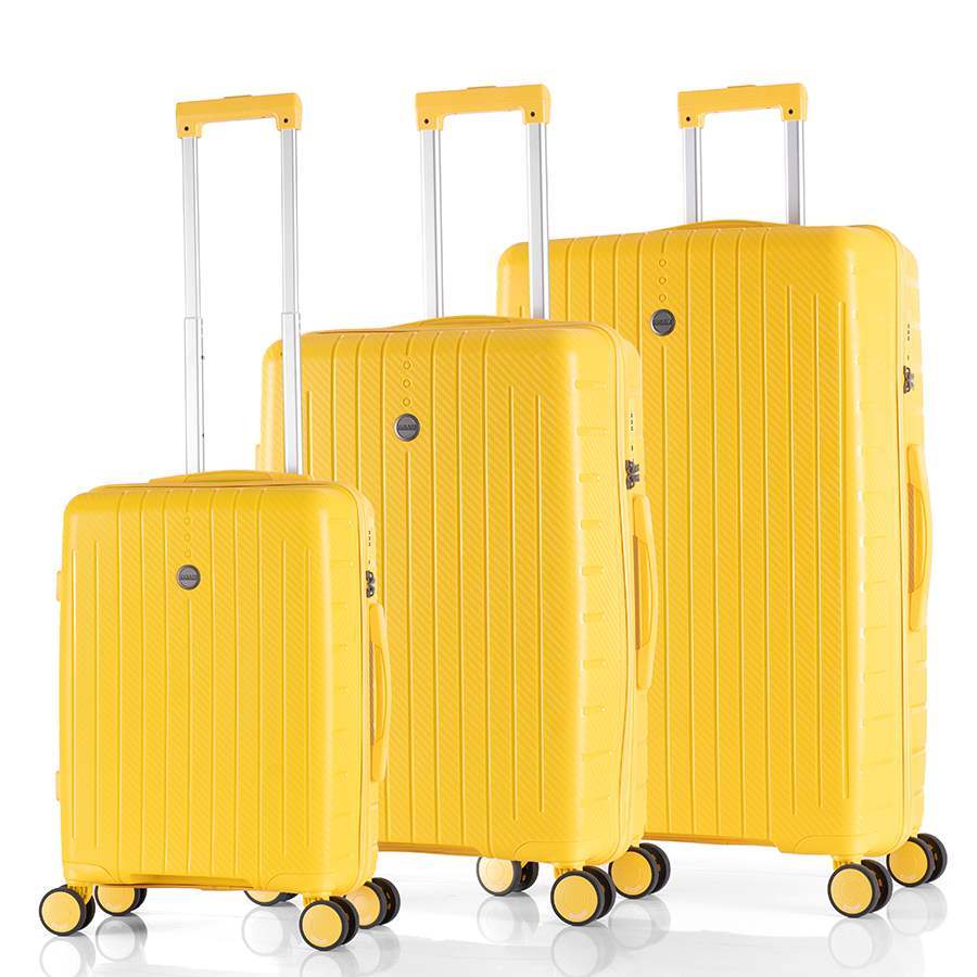Vali Combo 3 Vali Pisani Tarus Size S + M + L Yellow