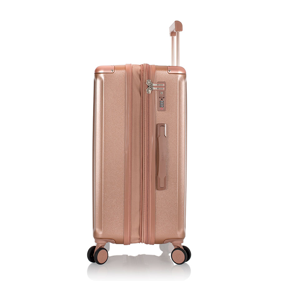 Vali kéo nhựa dẻo Heys Luxe_24 M Rose Gold