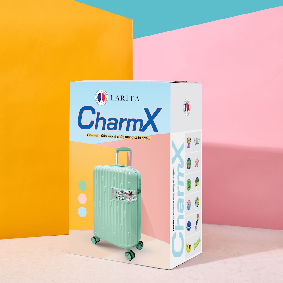 Vali kéo nhựa cứng Larita CharmX LK01_20 S Pink