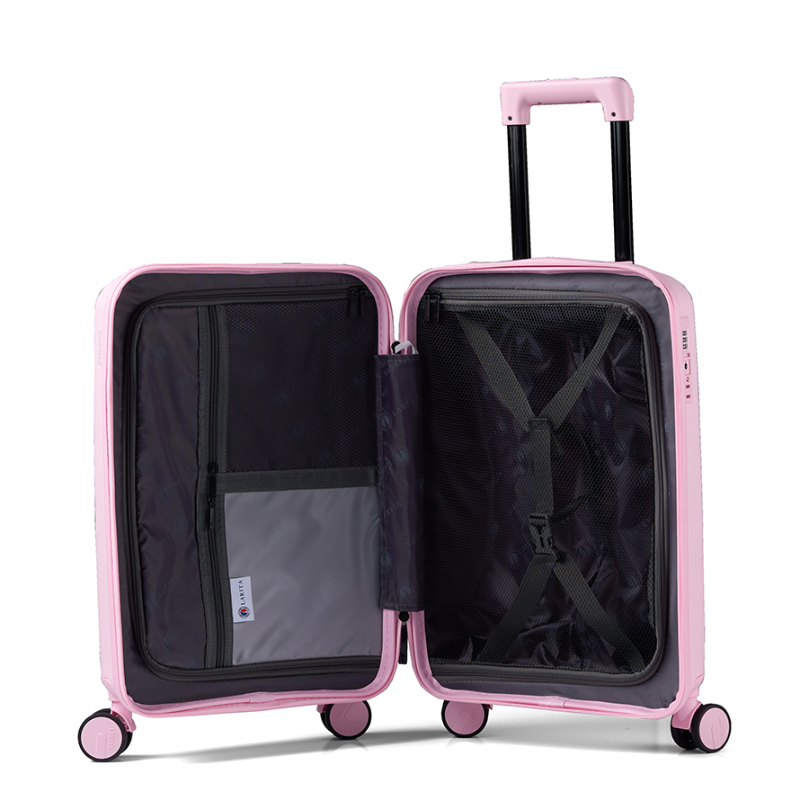 Vali kéo nhựa dẻo Combo 2 Vali Larita Lena Size S + M Pink