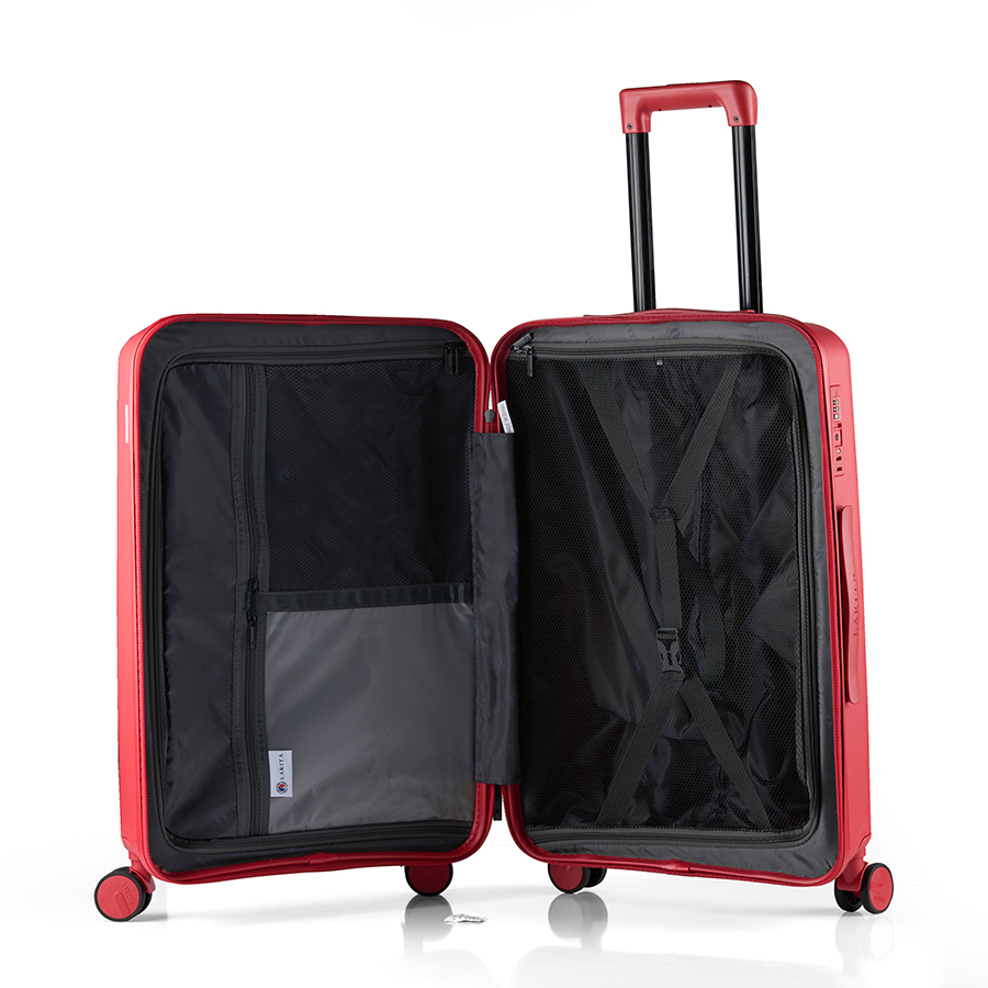 Vali kéo nhựa dẻo Combo 2 Vali Larita Lena Size S + M Red
