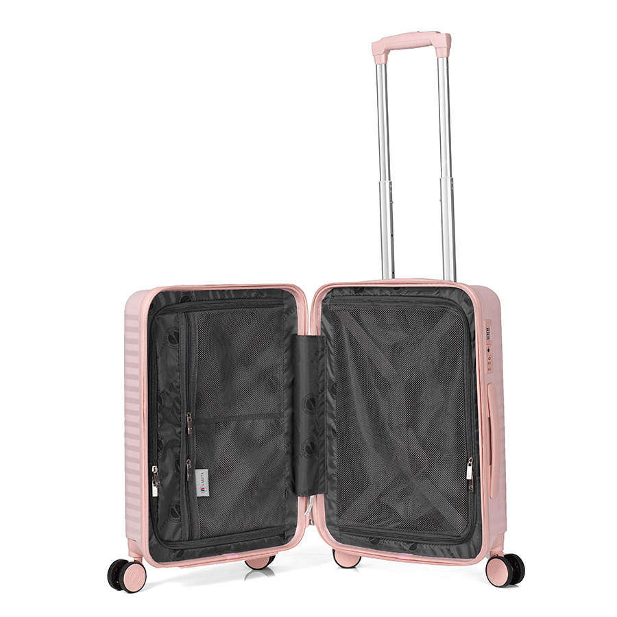 Vali kéo nhựa dẻo Combo 2 Vali Larita Lyra Size M + L Pink