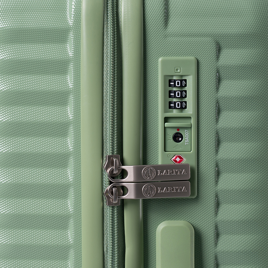 Vali kéo nhựa dẻo Combo 2 Vali Larita Lyra Size S + L Green