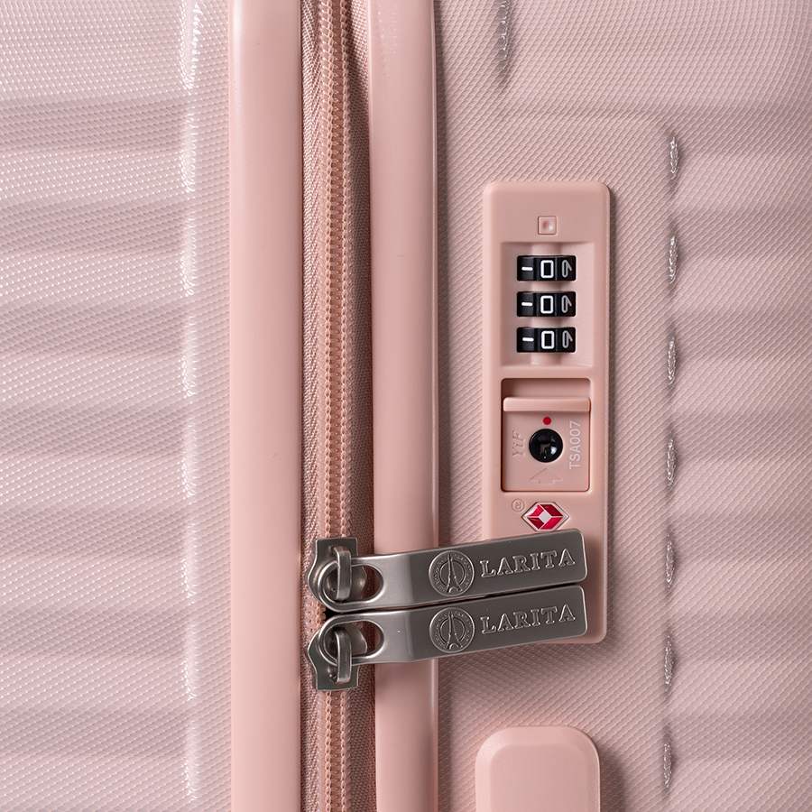 Vali kéo nhựa dẻo Combo 2 Vali Larita Lyra Size M + L Pink