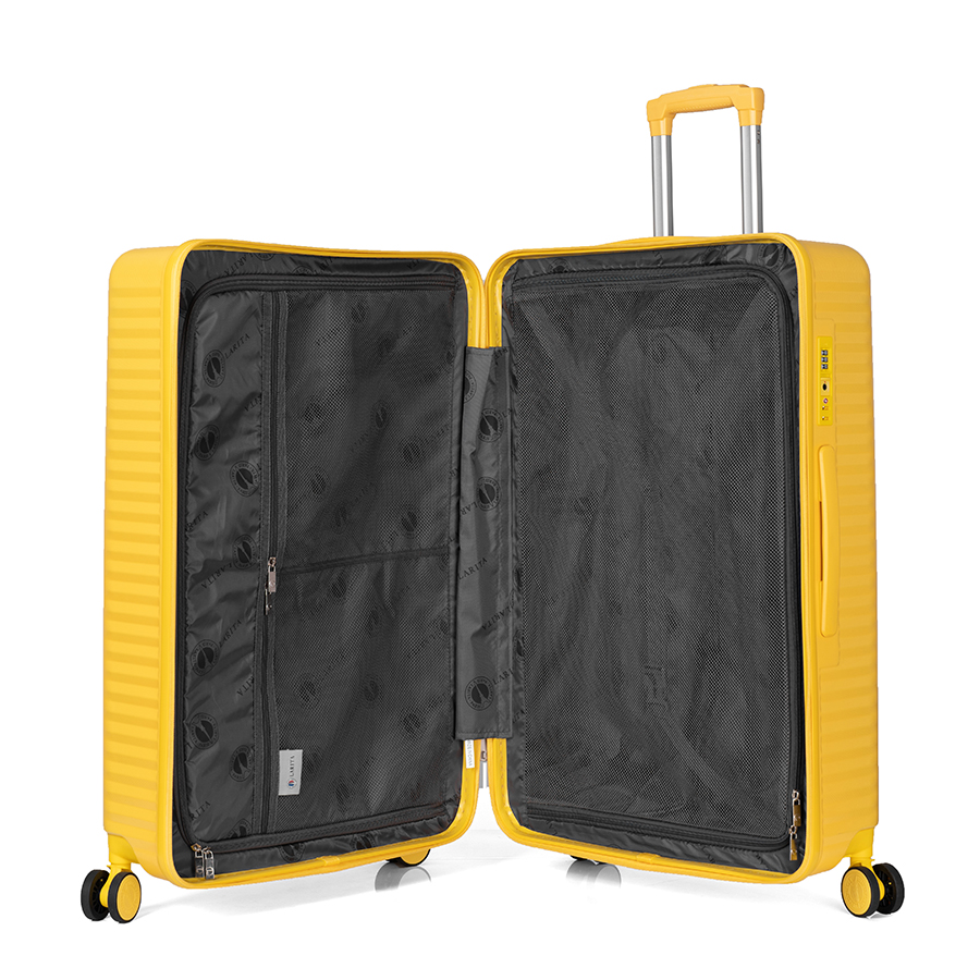 Vali kéo nhựa dẻo Combo 3 Vali Larita Lyra Size S + M+ L Yellow